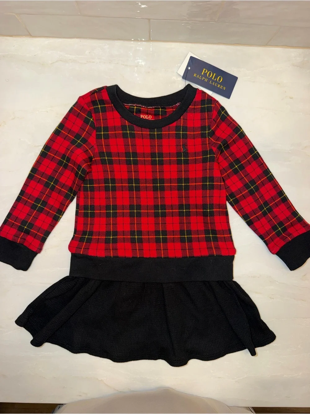 Polo Ralph Lauren Girls 2T Red Plaid Holiday Dress NWT
